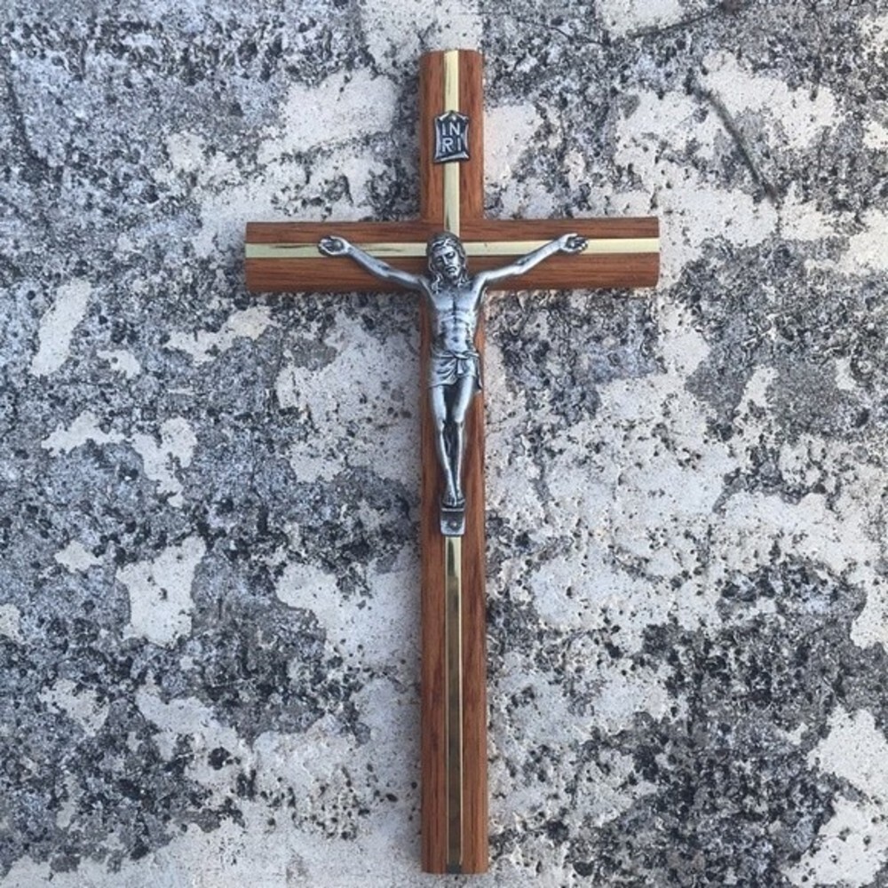 Religion wall inri wood cross with Jesus figure